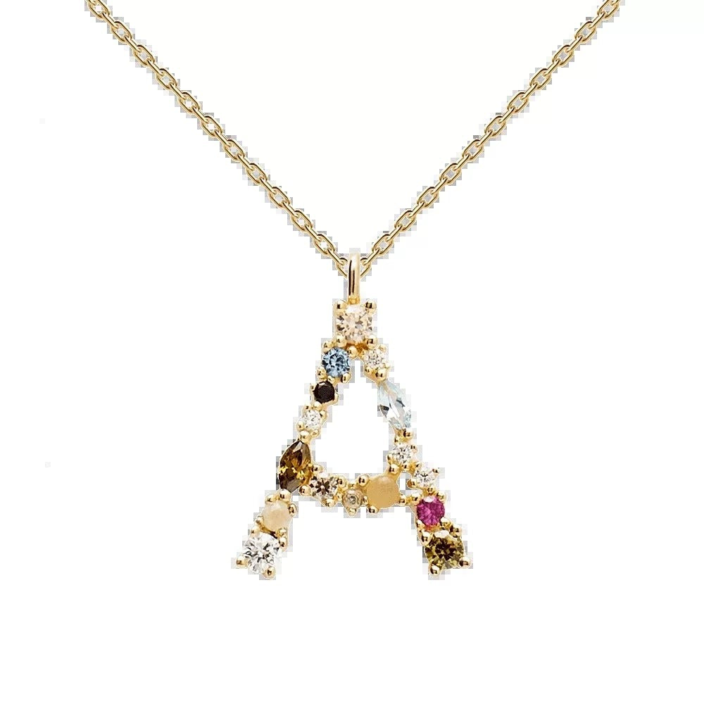 Wholesale 26 Letter Classic Gold Plated Necklaces